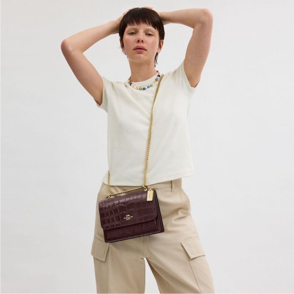 NWT!COACH KLARE CROSSBODY BAG (COACH CC840)
GOLD/MERLOT fast shipping - Picture 4 of 5